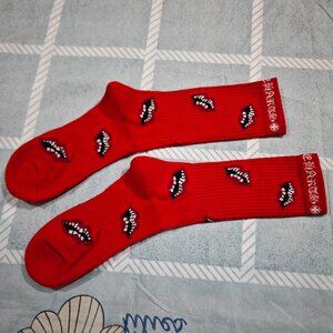 Neighborhood × Undercover Collaboration Red Lips Pattern Long Socks